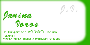 janina voros business card